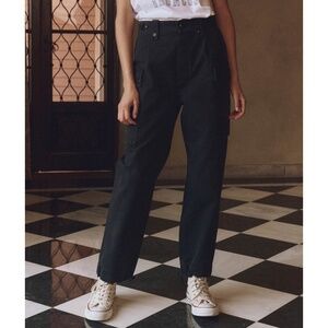 NWT The GREAT. Women's Black Cotton Convoy Pant Size 31
